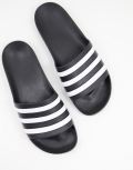 [adidas performance] adidas Swim Adilette sliders in black and white 38 BLACK