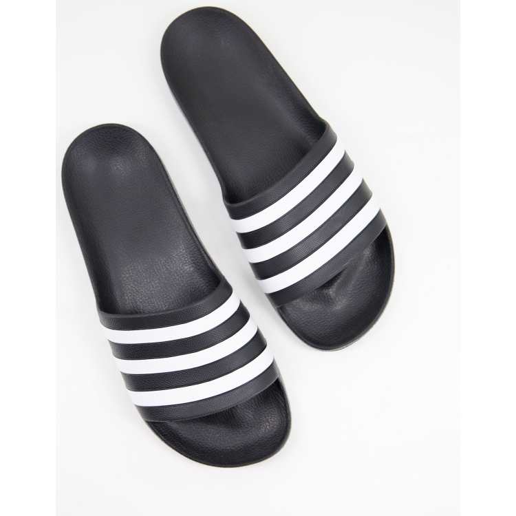 Adidas adilette black sales and white