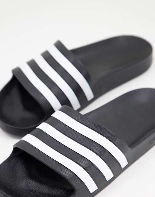 Adidas sliders black outlet and white