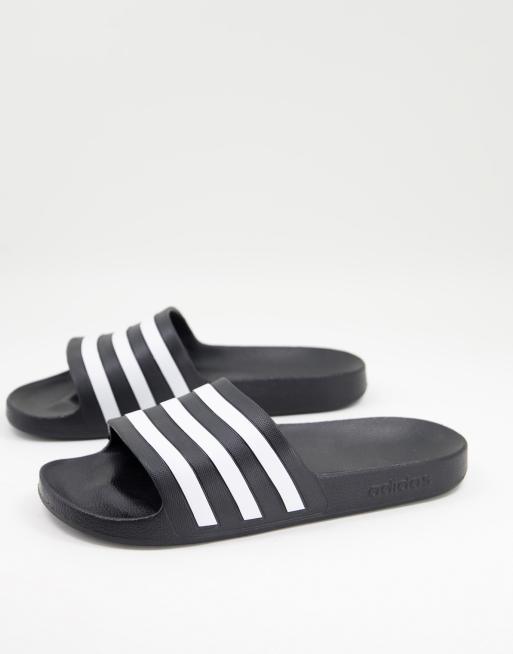 adidas Swim Adilette sliders in black and white ASOS