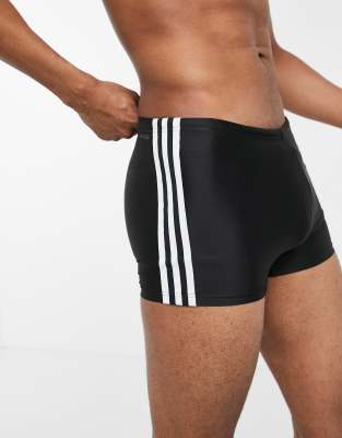 adidas Swim tight 3 stripe swimming trunks in black - ASOS Price Checker