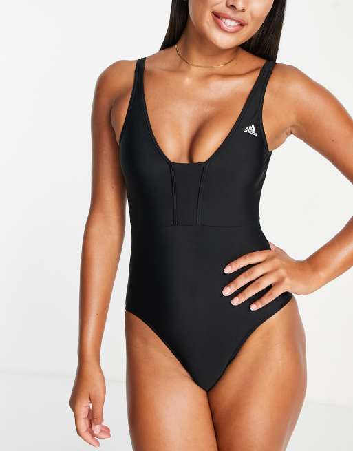 adidas Swim Iconisea swimsuit in black