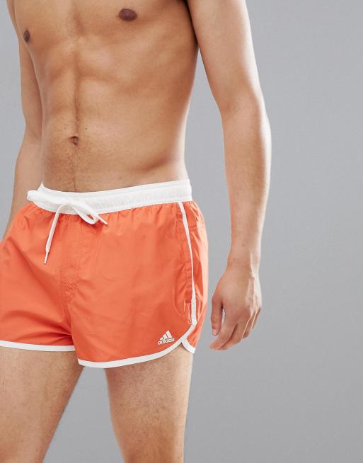 adidas Swim - Pantaloncini da bagno arancioni con spacco DJ2140, 3 di 4