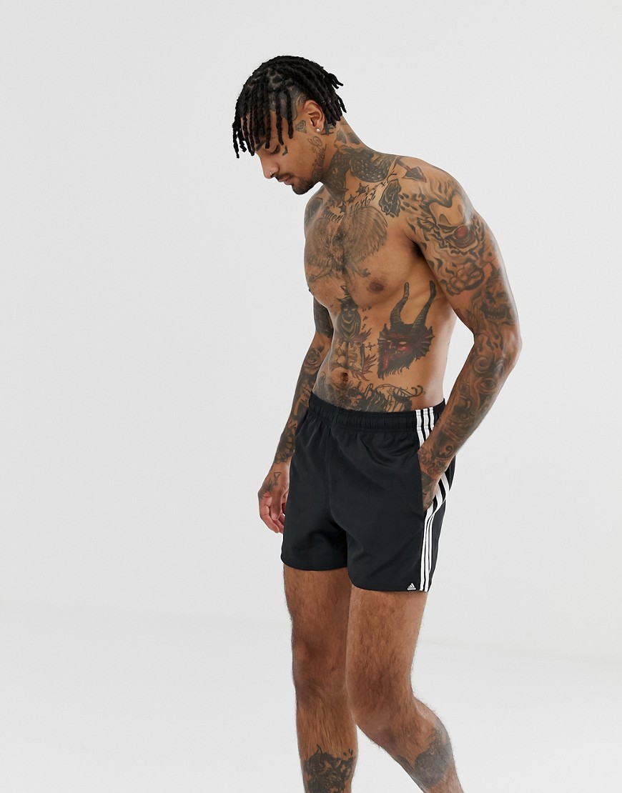 Adidas Swim shorts with stripes in black