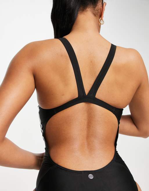 adidas - Swim - Sort badedragt med 3 striber, 4 af 4