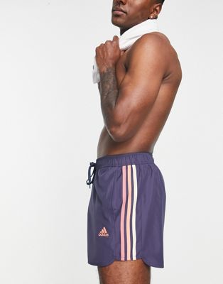 adidas Swim swimshorts in navy and coral