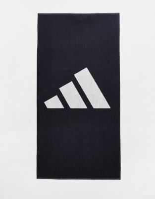 adidas Swimming – Großes Handtuch in Schwarz mit 3-Balken-Logo - view 1