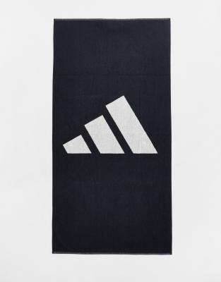 adidas performance adidas Swimming large towel with 3 bar logo in black