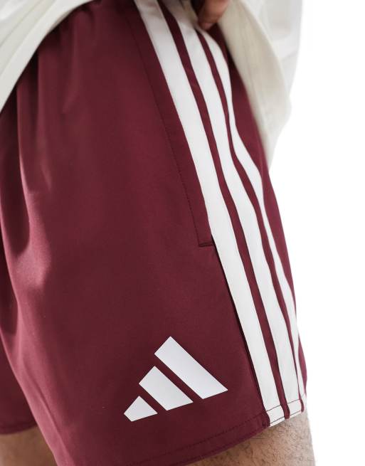 adidas Swimming - Røde 3-tommer-badeshorts med 3 striber, 4 af 5