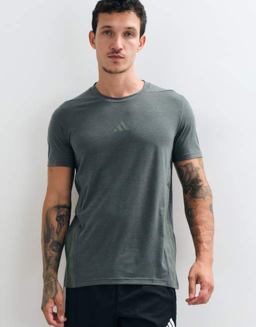 adidas T-shirt da allenamento D4T con 3 strisce, blu navy, 2 di 5
