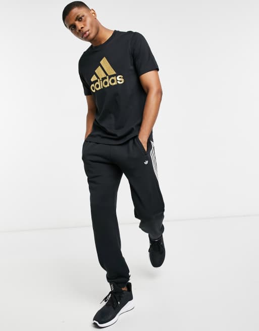 adidas t shirt black gold