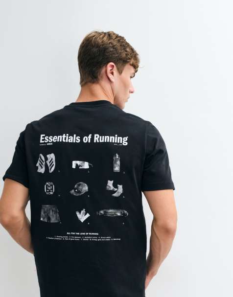 adidas T-shirt Running essentials avec imprimé au dos en noir - view 1