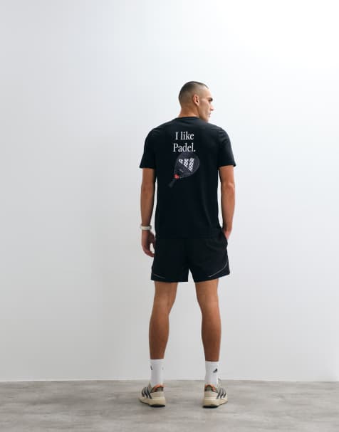 adidas T-shirt treningowy z nadrukiem na plecach w kolorze czarnym - view 1