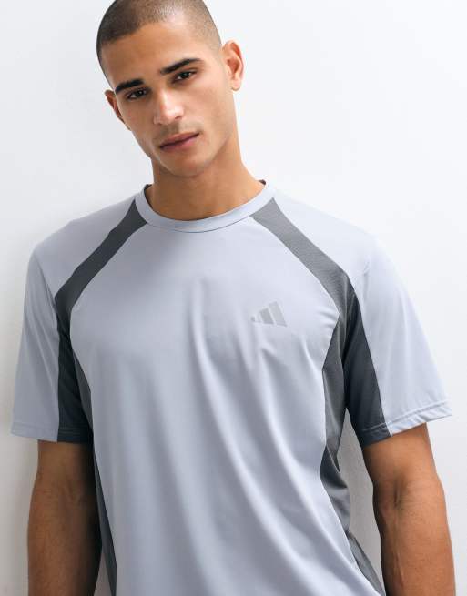 adidas teknisk tränings-t-shirt med blockfärg i grått, 4 av 5