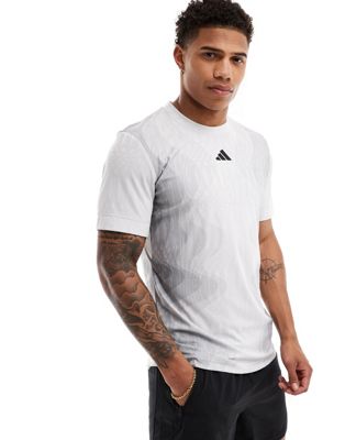 adidas Tennis Airchill Pro FreeLift t-shirt in Grey