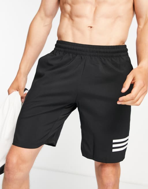 adidas – Tennis Club – Czarne szorty z 3 paskami