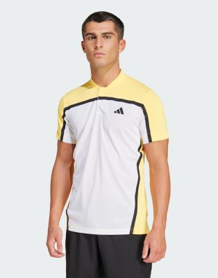 adidas Tennis Heat.rdy Pro FreeLift Polo Shirt in white | ASOS