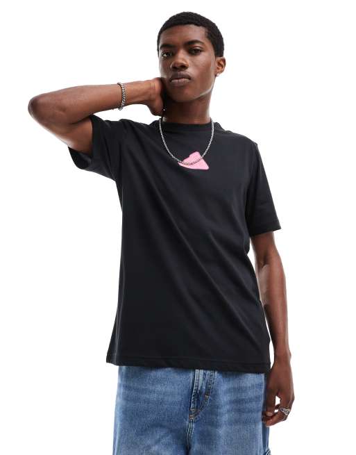 adidas Tennis neon backprint t-shirt in black and pink, 2 of 4