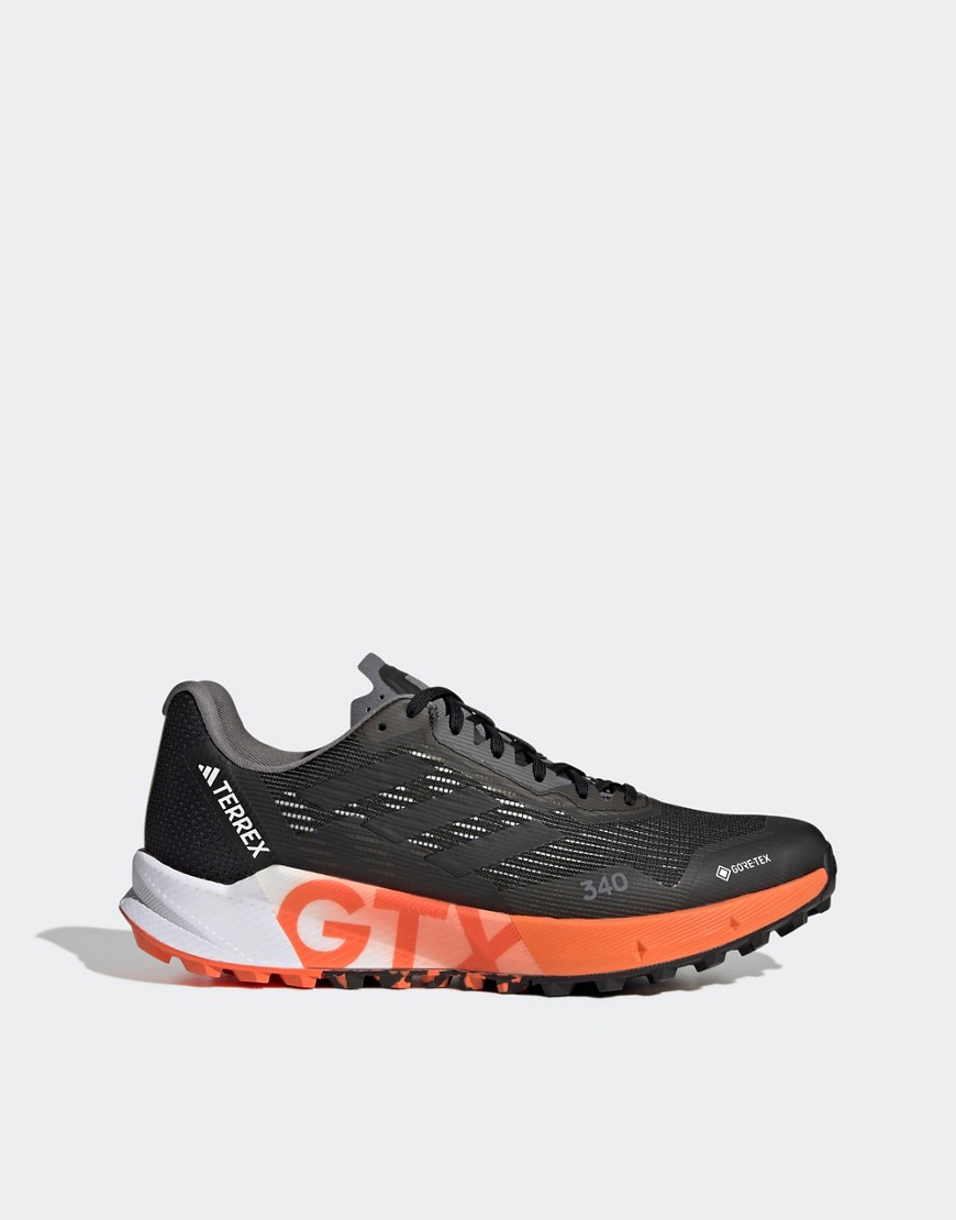 adidas Terrex Agravic Flow 2 Gore-Tex trainers in black and orange