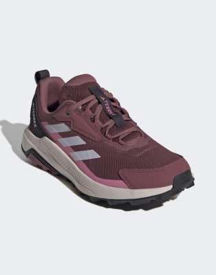  Terrex anylander hiking shoes in burgundy / silver dawn / pink