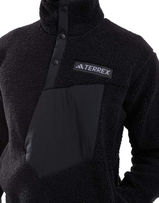 adidas Terrex Felpa unisex nera in pile effetto peluche ASOS