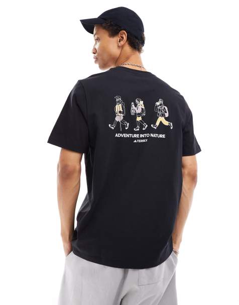 adidas Terrex graphic back print t-shirt in black - view 1