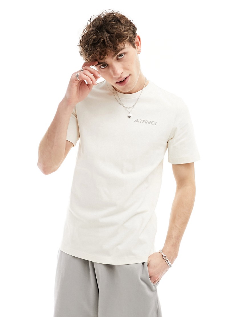 adidas Terrex graphic short sleeve t-shirt in white