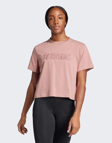 adidas Terrex graphic tee in warm clay - view 1