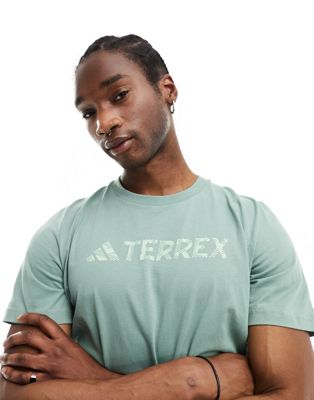 adidas Terrex logo t-shirt in sage green