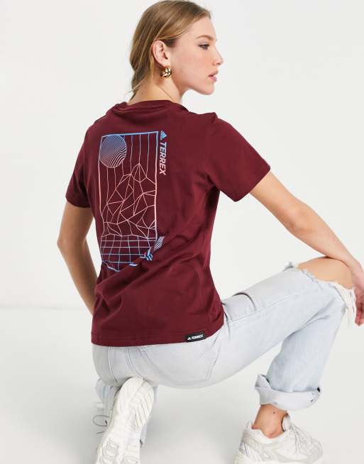 adidas - Terrex Mountain Terrain - Bordeaux grafisk T-shirt
