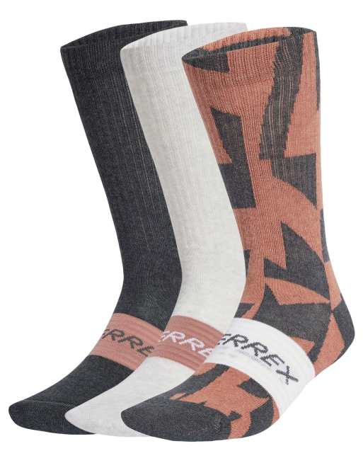 adidas Terrex – Multi – 3er-Pack Socken in Weiß / Warm Clay / Grau Six
