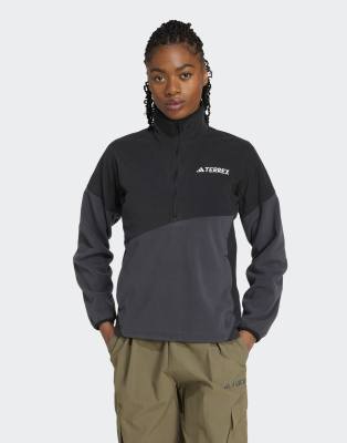 adidas Terrex - Multi Climawarm - Fleece-Anorak in Schwarz / Carbon