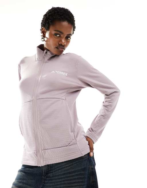 adidas – Terrex Multi – Leichte Fleece-Jacke in Lila mit Reißverschluss
