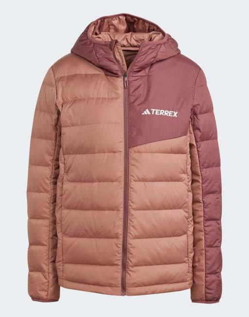 adidas - Terrex Multi - Licht gewatteerd jack met capuchon in roze en rood, 2 van 4