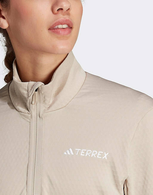 adidas Terrex Multi Light Fleece Full-Zip Jacket in Beige | ASOS