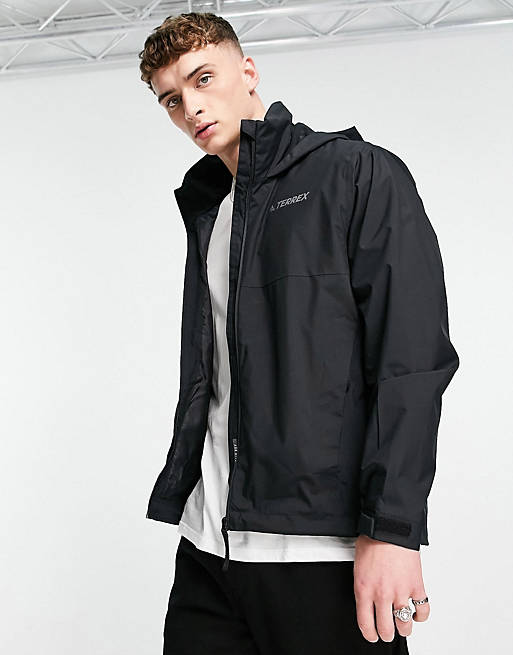 adidas Terrex Multi RAIN.RDY Primegreen two-layer jacket with hood in black