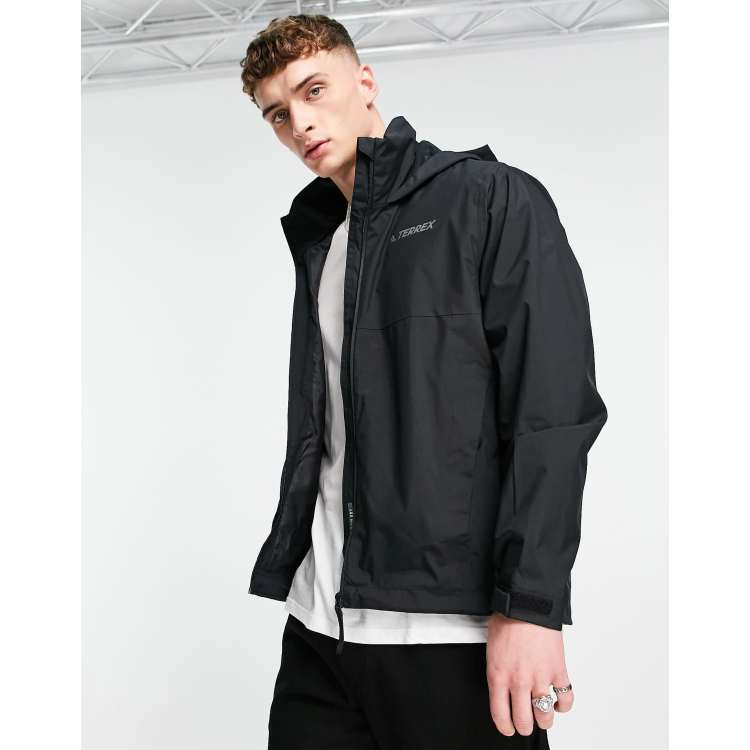 adidas Terrex Multi RAIN.RDY two-layer jacket with hood in black - BLACK |  ASOS