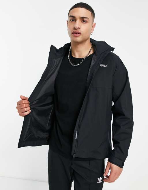 adidas Terrex Multi RAIN.RDY two-layer jacket with hood in black - BLACK |  ASOS