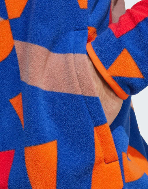adidas - Terrex Multi - Veste en polaire imprimée à fermeture éclair - Bleu semi lucide et argile chaud, 4 de 4