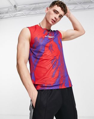 adidas Terrex AGR printed tank in red and purple