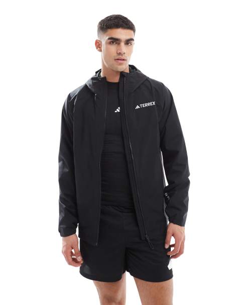 adidas Terrex outdoors waterproof jacket in black - view 1