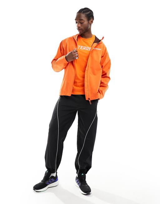 adidas Terrex outdoors waterproof jacket in orange