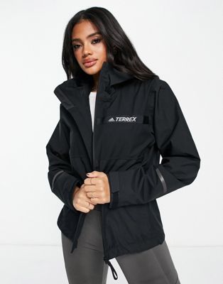 adidas Terrex Rain.RDY hooded jacket in black