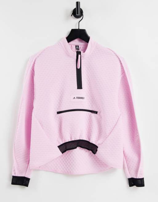 adidas – Terrex – Rosa vandringstropp med halvlång dragkedja