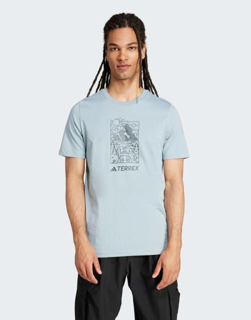 adidas - Terrex - T-shirt met print in grijs