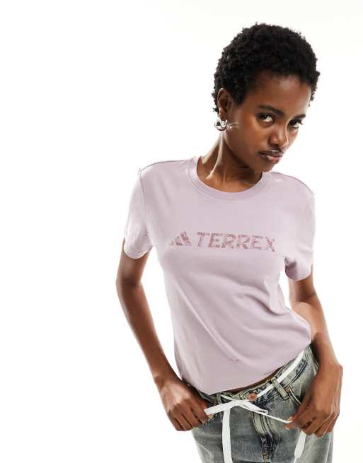 adidas - Terrex - T-shirt viola con logo classico