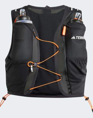 adidas - Terrex Techrock - Veste de running sans manches 5 L - Noir, blanc et orange impact