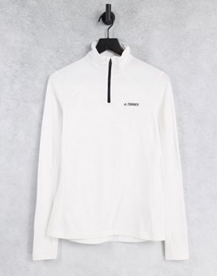 Sweats adidas - Terrex TraceRo - Top à demi-fermeture éclair - Blanc