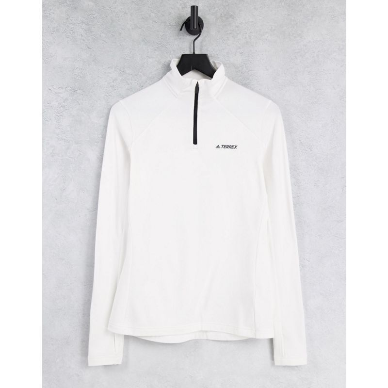Activewear Donna adidas - Terrex TraceRo - Top con cerniera lampo corta, colore bianco