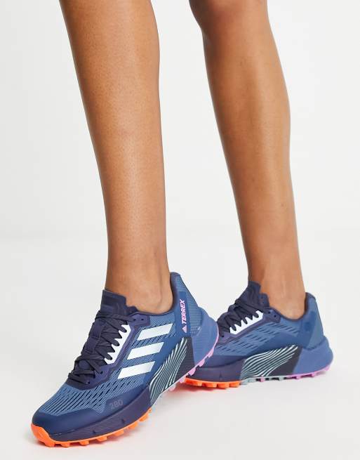 adidas Terrex Trail Agravic Flow 2 trainers in blue | ASOS